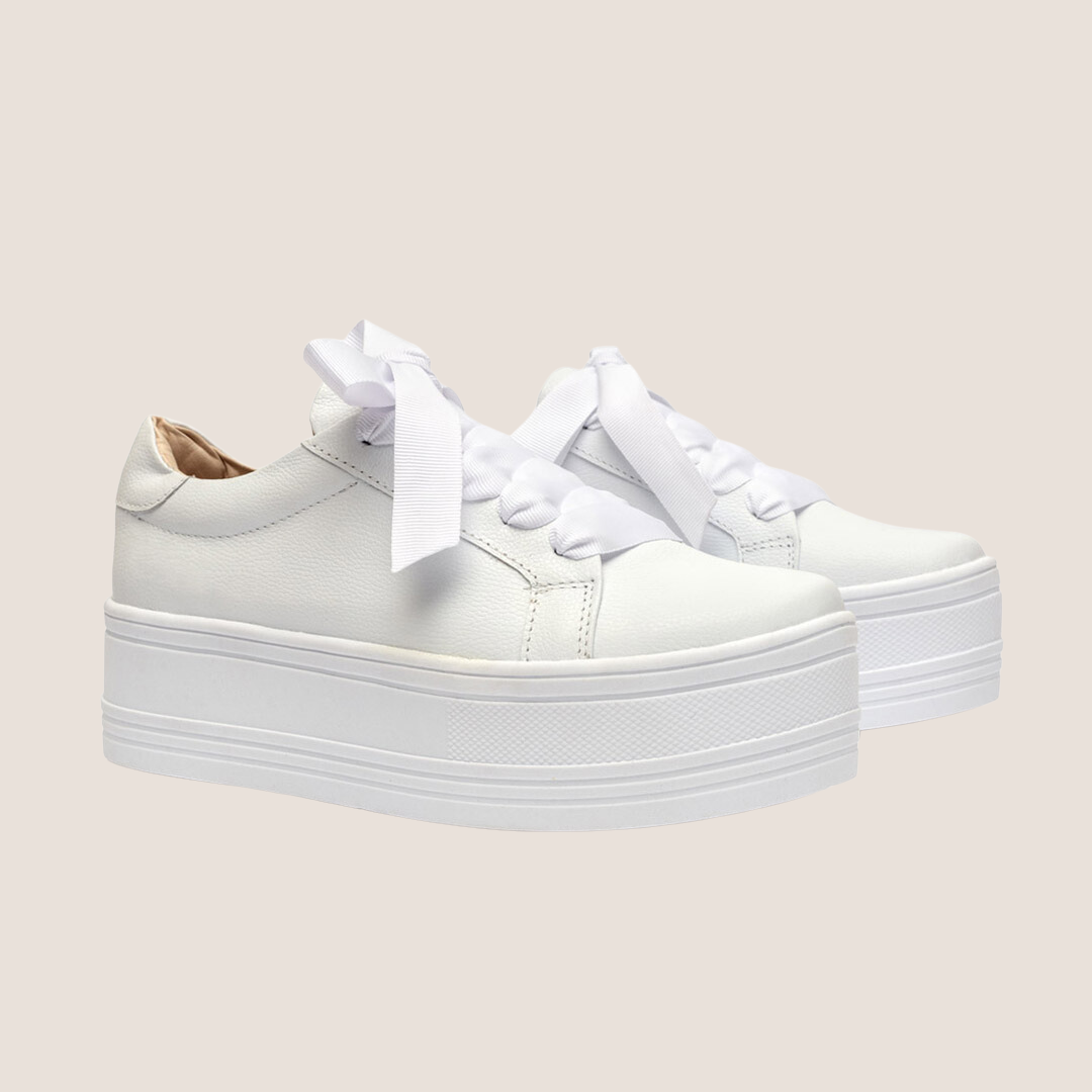 P Leather Tennis Shoes - White outlet