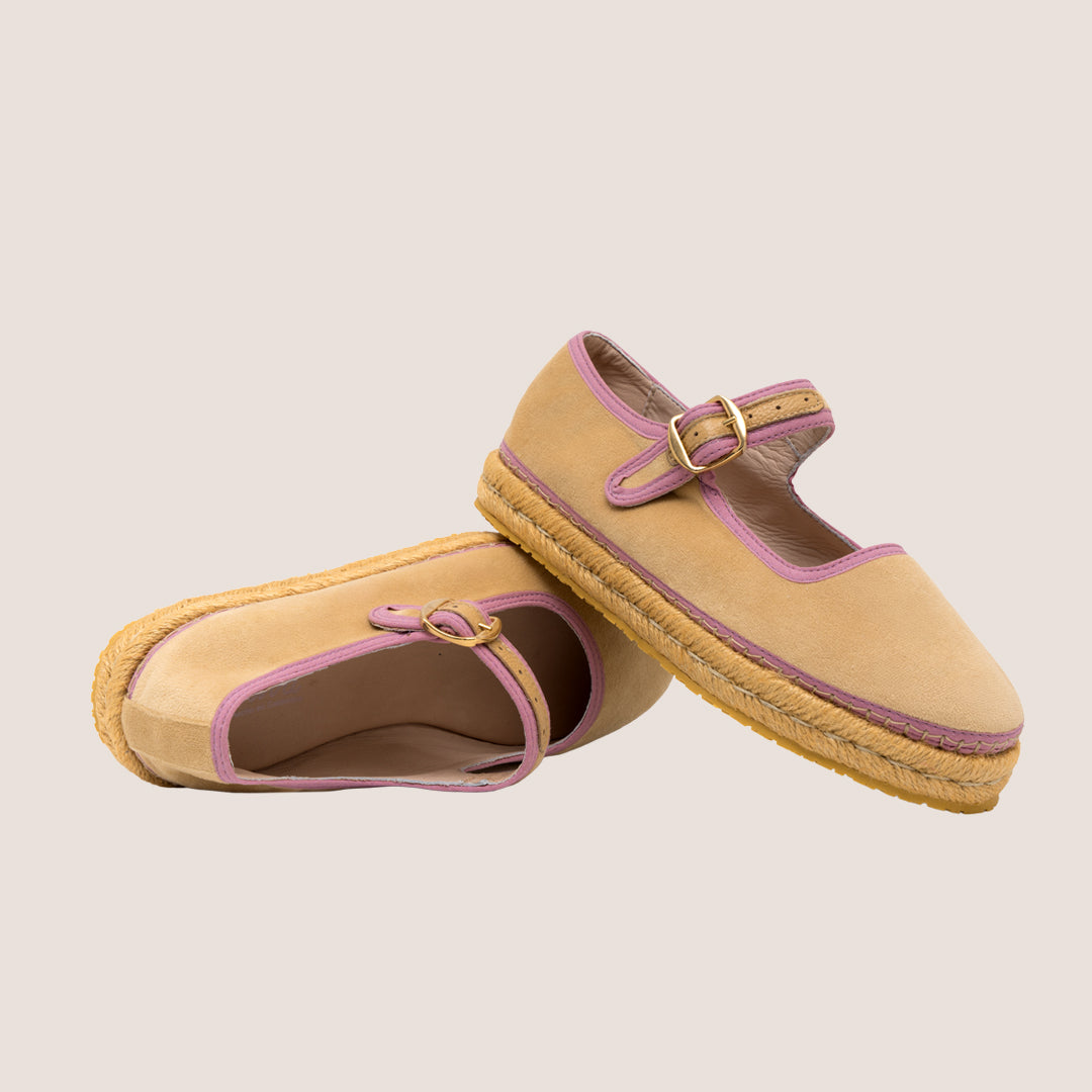 ALPARGATA MAFALDA CHIC TEXTIL - CREMA X ROSA