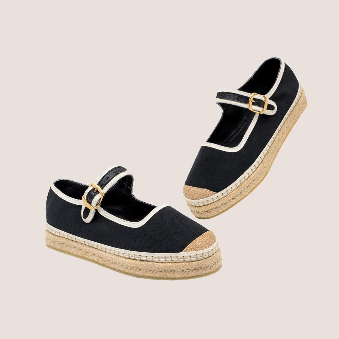 ALPARGATA MAFALDA TEXTIL - NEGRO X CRUDO