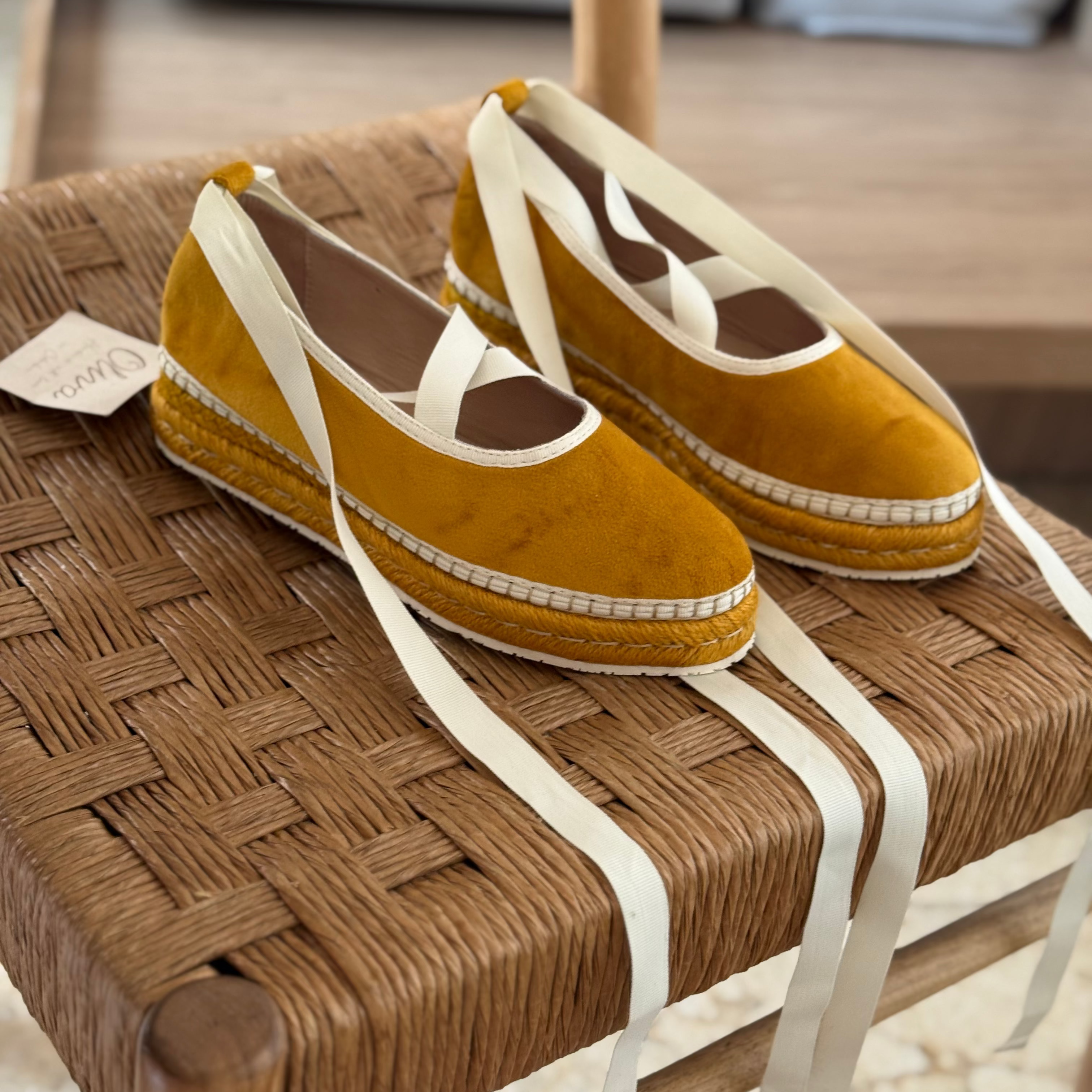 ALPARGATA EVA CHIC TEXTIL - MOSTAZA X CRUDO