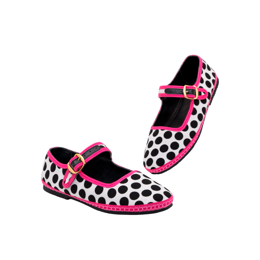 Alpargata Makarena Textil - Pepas Negro x Fucsia