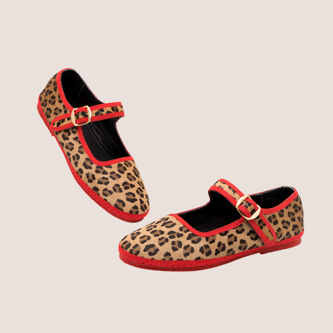 AlPARGATA MAKARENA FOLIA - LEOPARDO X ROJO