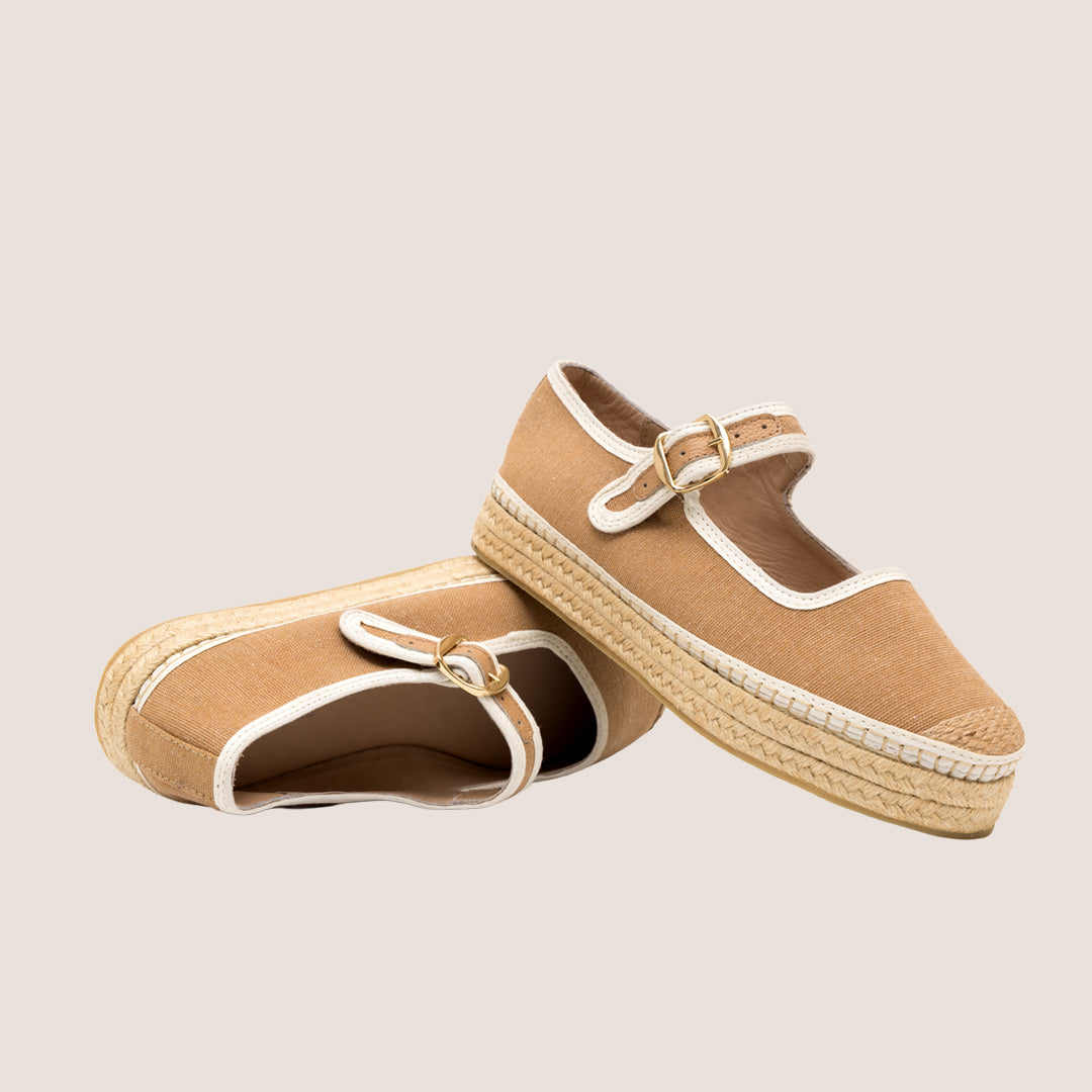 ALPARGATA MAFALDA TEXTIL - CAMEL X CRUDO