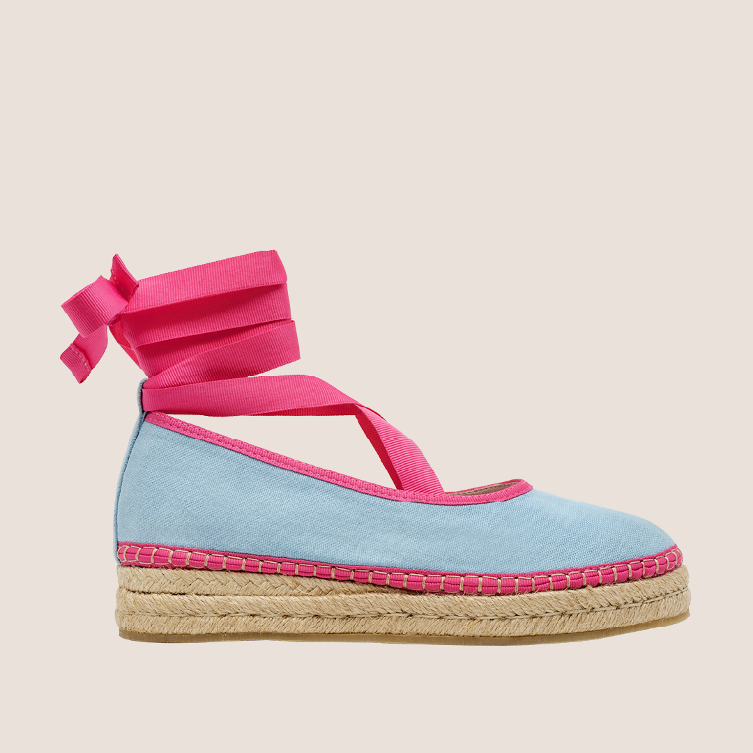 Alpargata Eva Textil - Azul Cielo X Fucsia