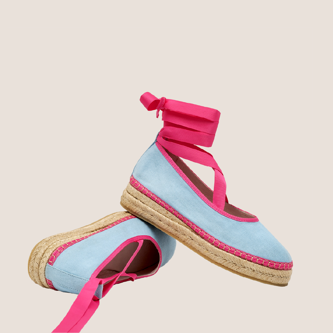 Alpargata Eva Textil - Azul Cielo X Fucsia
