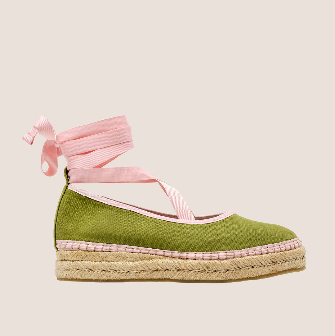 Alpargata Eva Textil - Verde X Rosado
