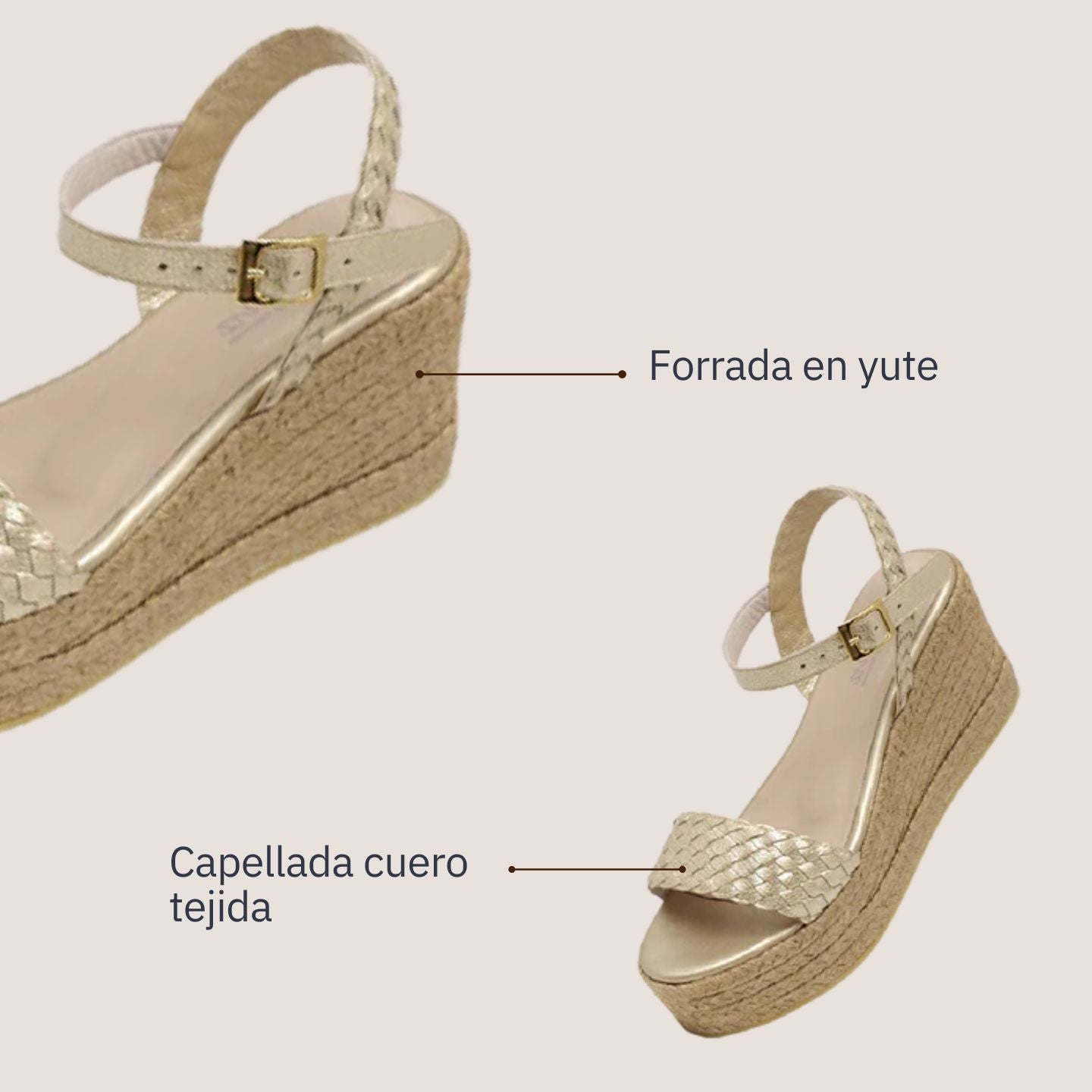 Woven Leather Nana - Gold