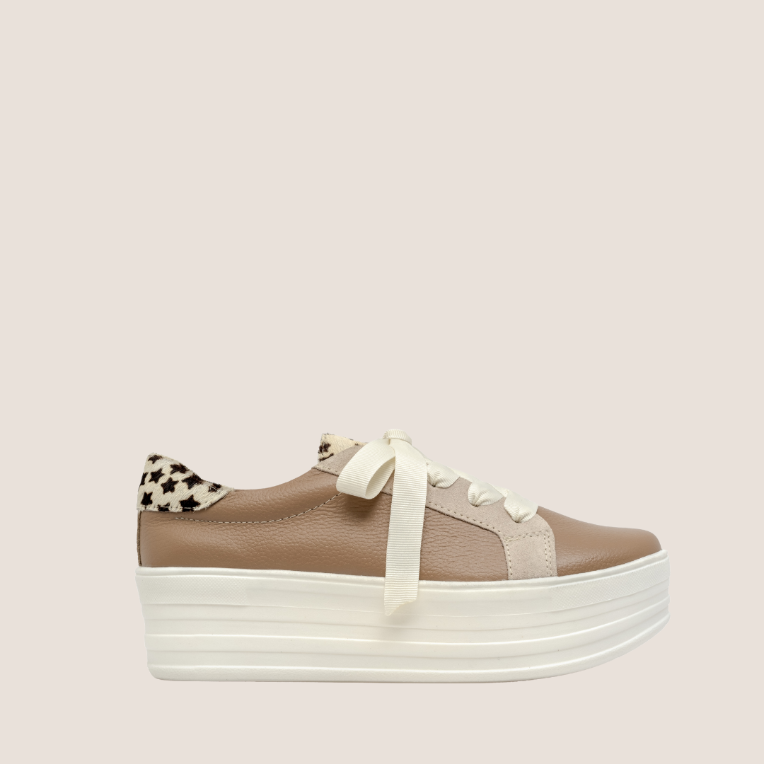 Tenis P Cuero - Mix Taupe