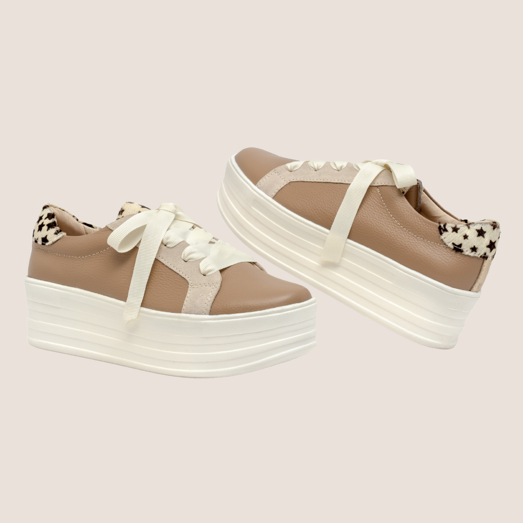 Tenis P Cuero - Mix Taupe