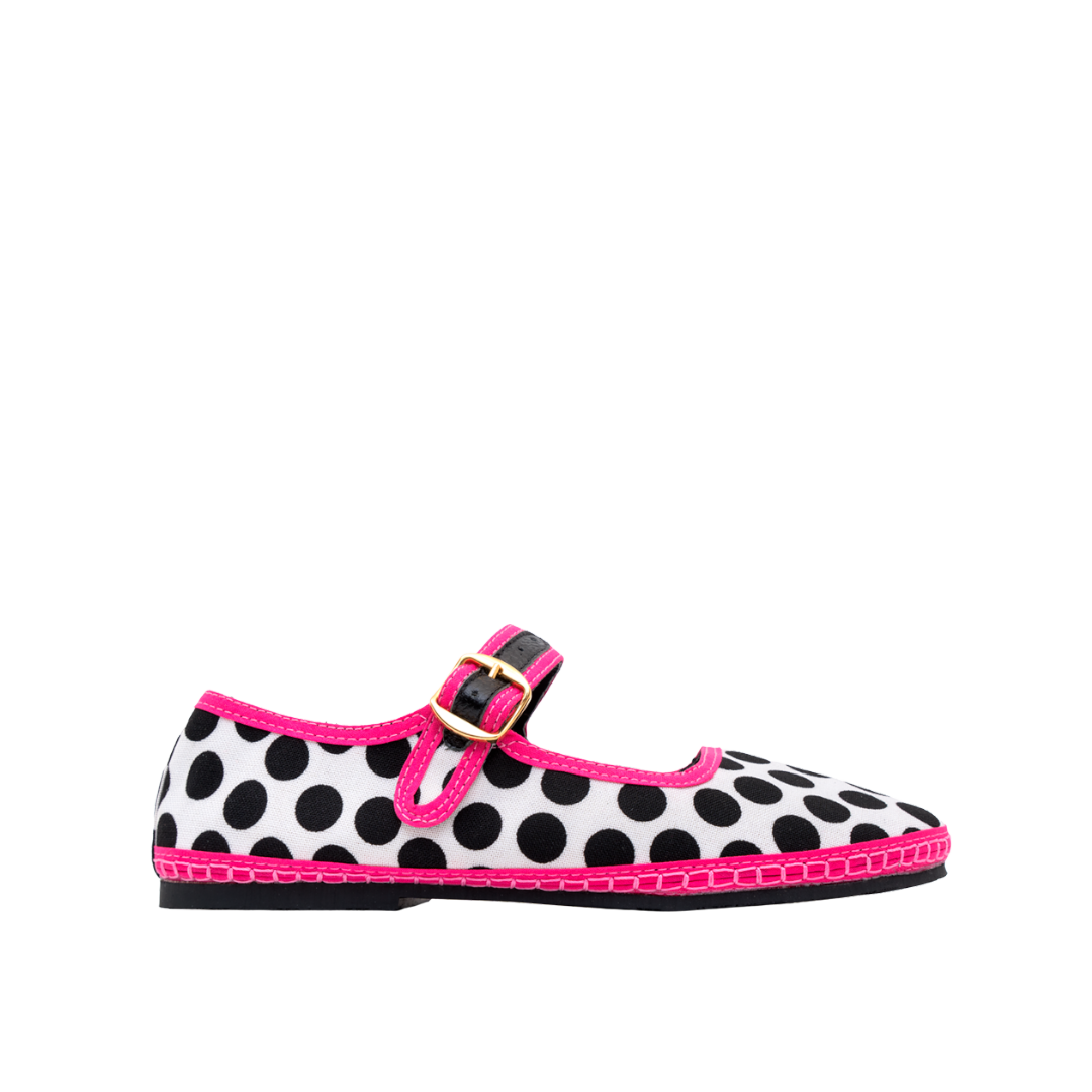 Alpargata Makarena Textil - Pepas Negro x Fucsia