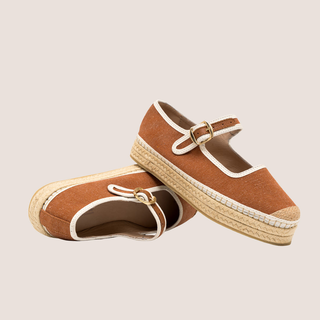 ALPARGATA MAFALDA TEXTIL - TERRACOTA X CRUDO