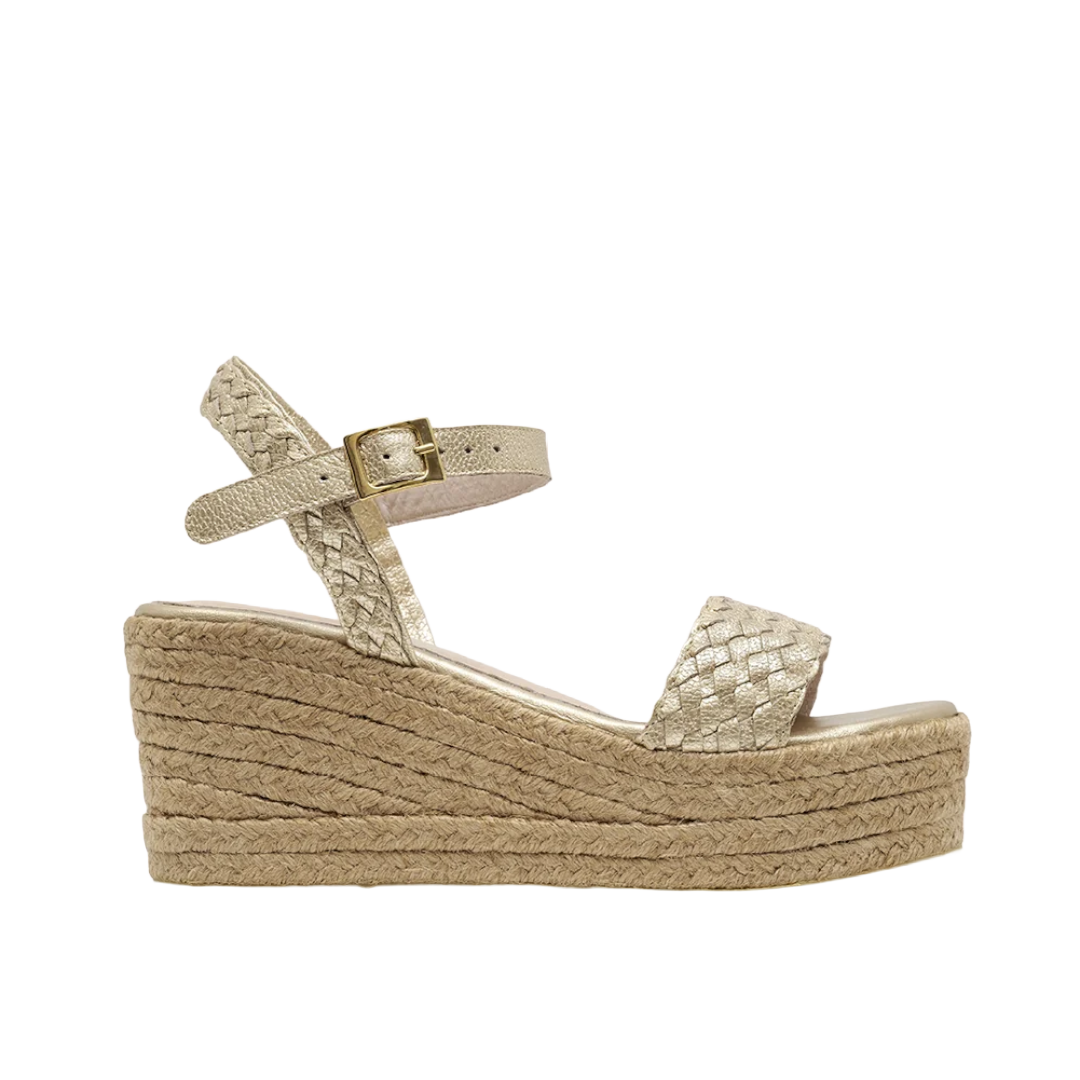 Woven Leather Nana - Gold