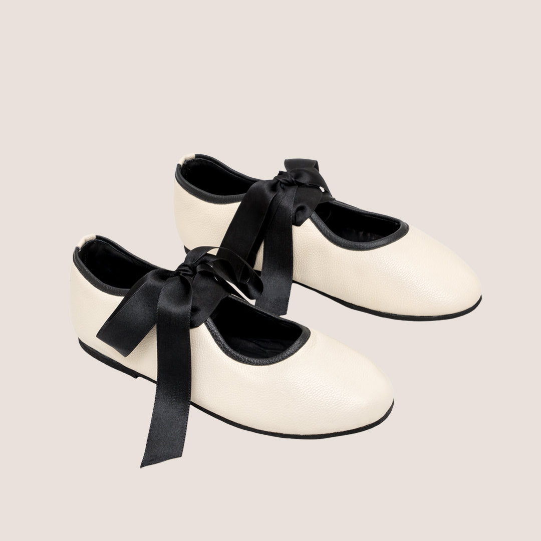 Tenis Baleta Palermo Cuero - Crudo x Negro