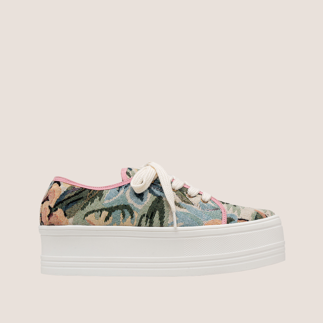 Tenis P Textil - Flores Verde